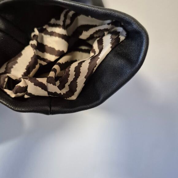 Vintage The Limited Womens Leather Black Fitted Jacket XS Zebra stripe lining - Picture 12 of 13